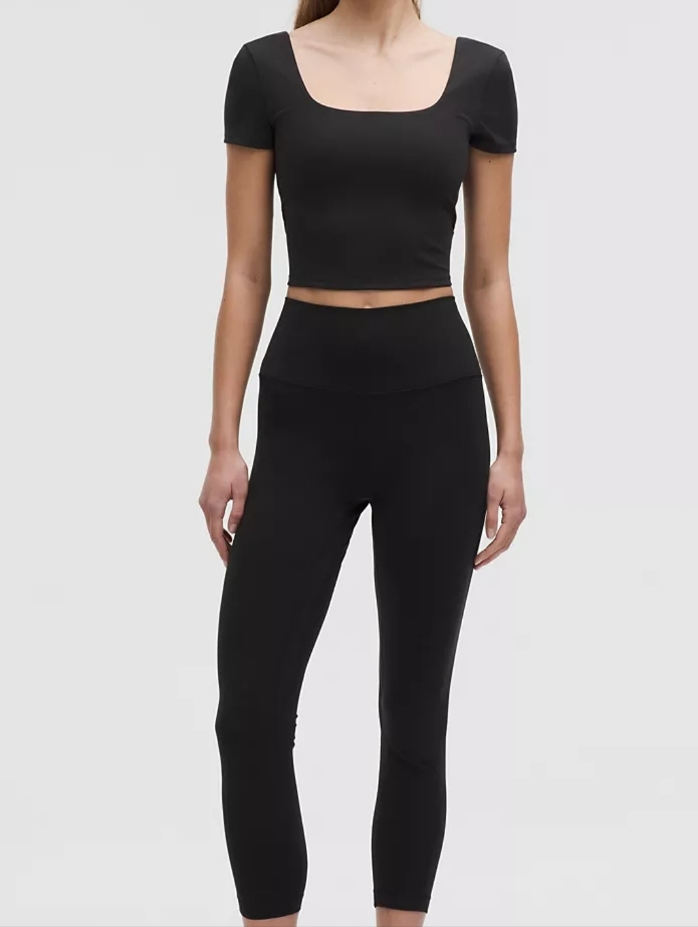 Lululemon SET- Wunder Under SmoothCover High-Rise Tight and Square-Neck T-Shirt